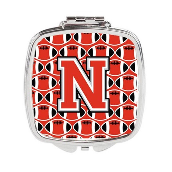 Carolines Treasures Letter N Football Scarlet and Grey Compact Mirror CJ1067-NSCM